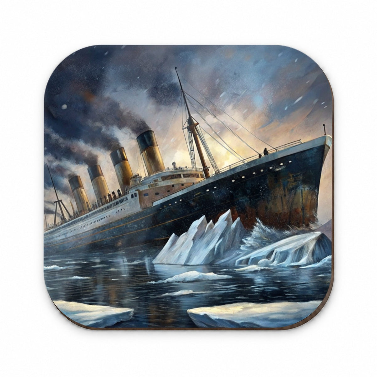 RMS Titanic Ship Hitting Iceberg Sinking Fridge Magnet
