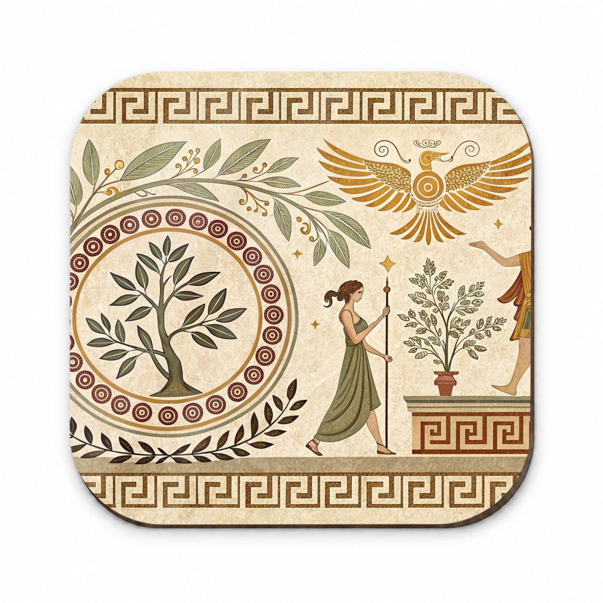 Ancient Greek Tree Pattern Fridge Magnet