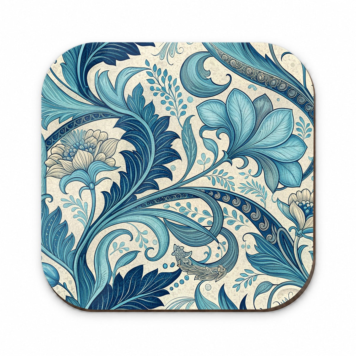 Art Nouveau Blue Leaf Flowers Fridge Magnet