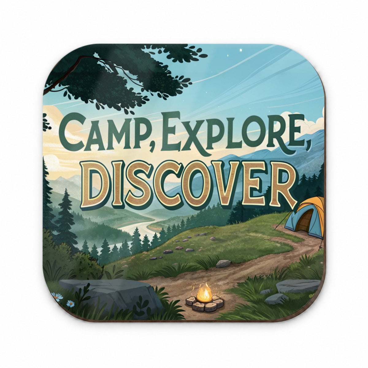 Camp Explore Discover Hiking Camping Fridge Magnet