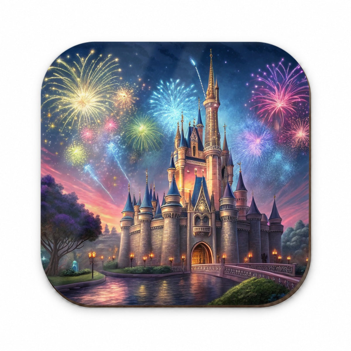 Fantasy Kingdom Castle Fireworks at Night Fridge Magnet