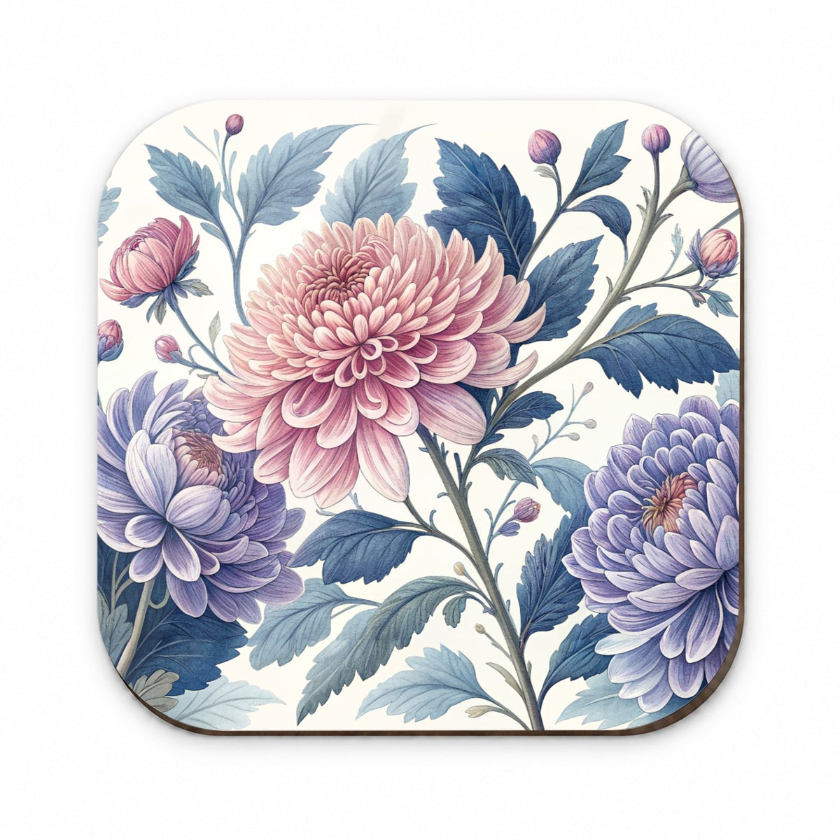 Flowers Pink Blue Purple Pattern Fridge Magnet