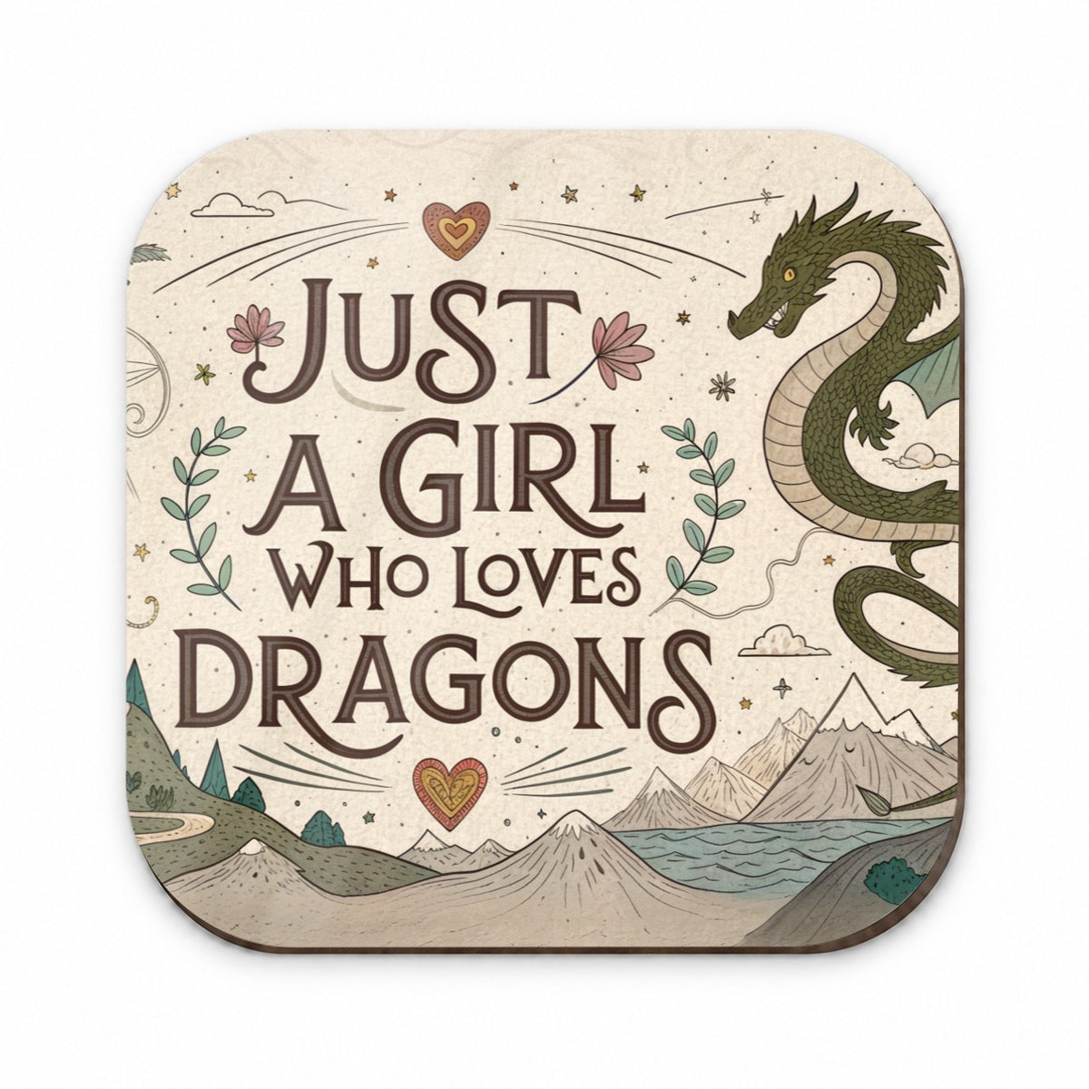 Just A Girl Who Loves Dragons Cute Fantasy Fridge Magnet