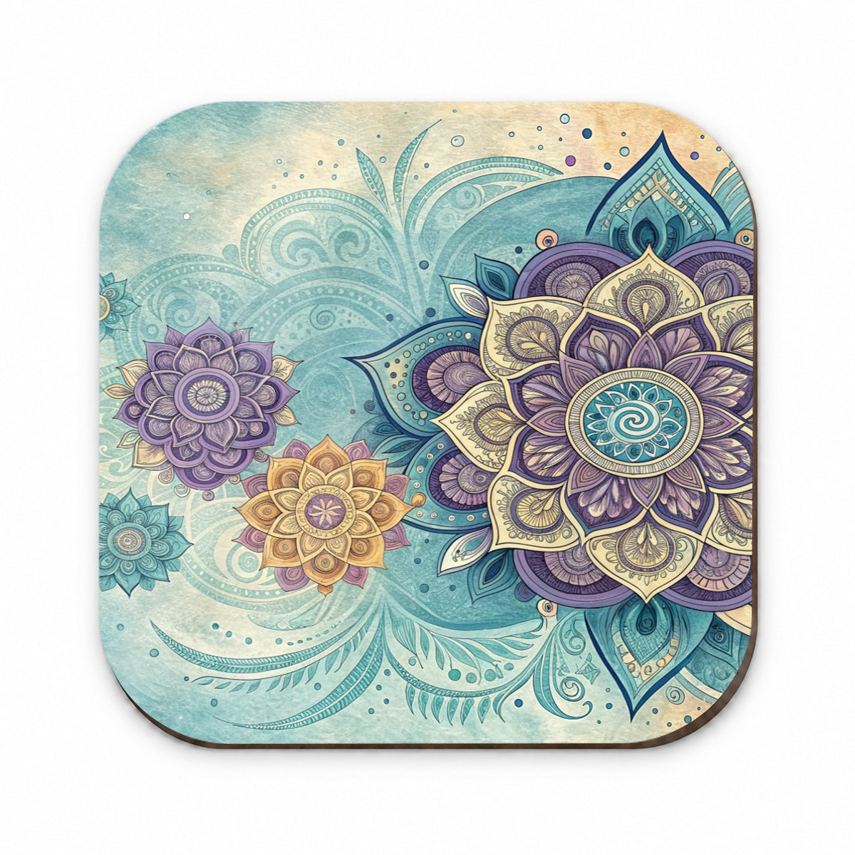 Mandalas Blue Purple Floral Pattern Fridge Magnet