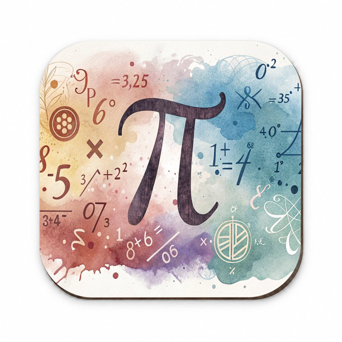 Math Numbers Symbols Pi Artistic Watercolor Fridge Magnet