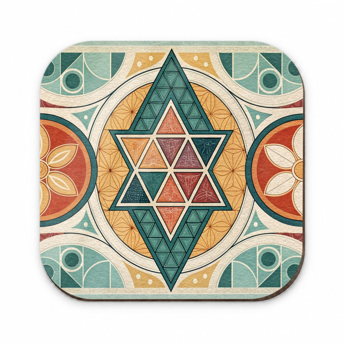 Retro Vintage Geometric Pattern Fridge Magnet