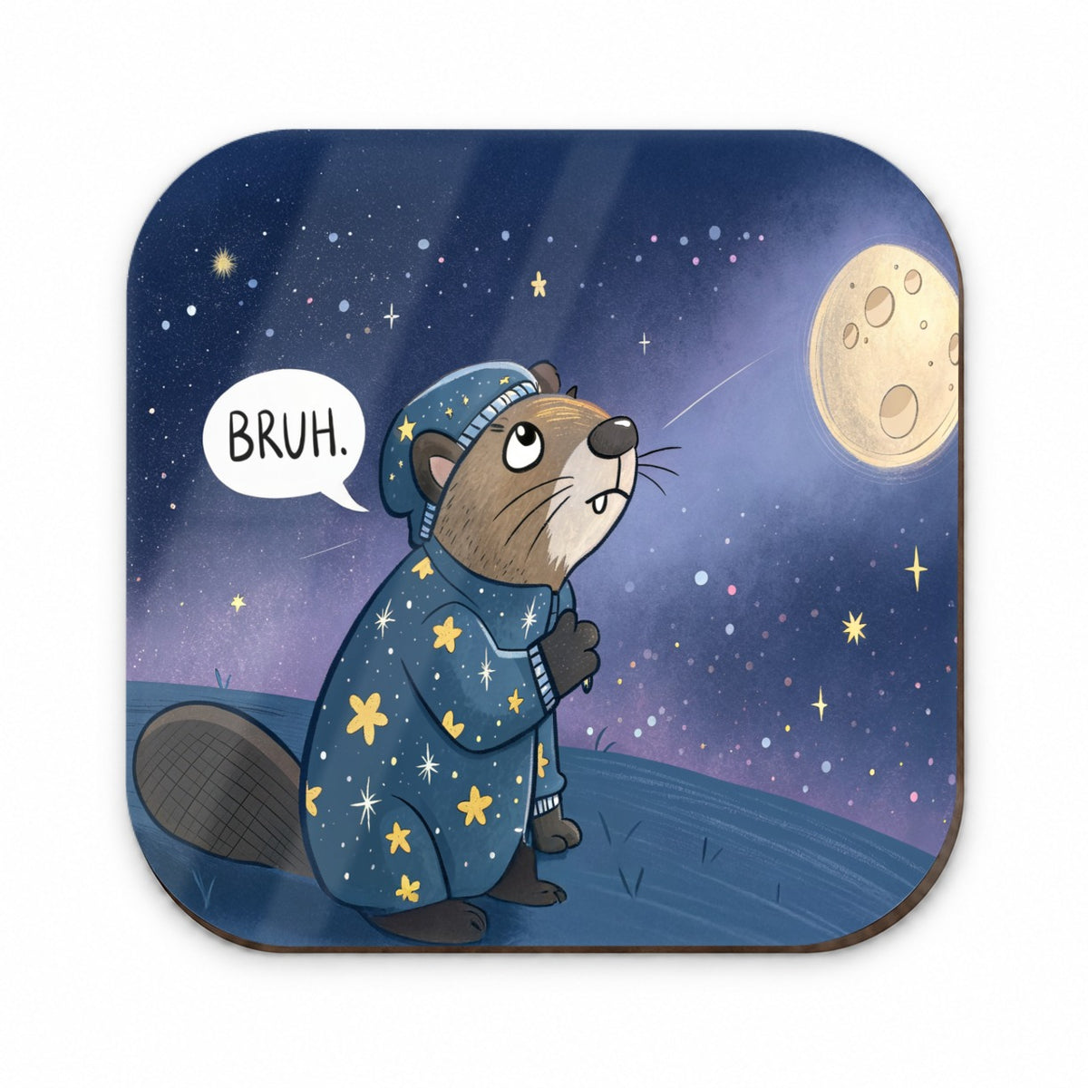 Beaver Saying Bruh Funny Pajamas Fridge Magnet