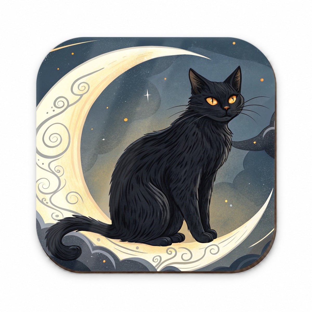 Black Cat Tarot Moon Fridge Magnet