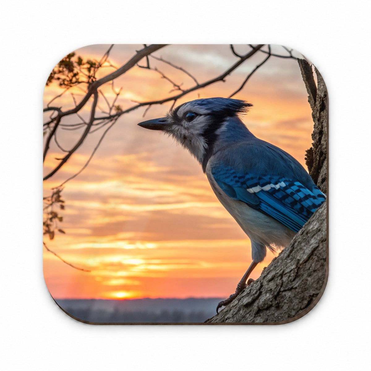 Blue Jay At Sunset Fridge Magnet