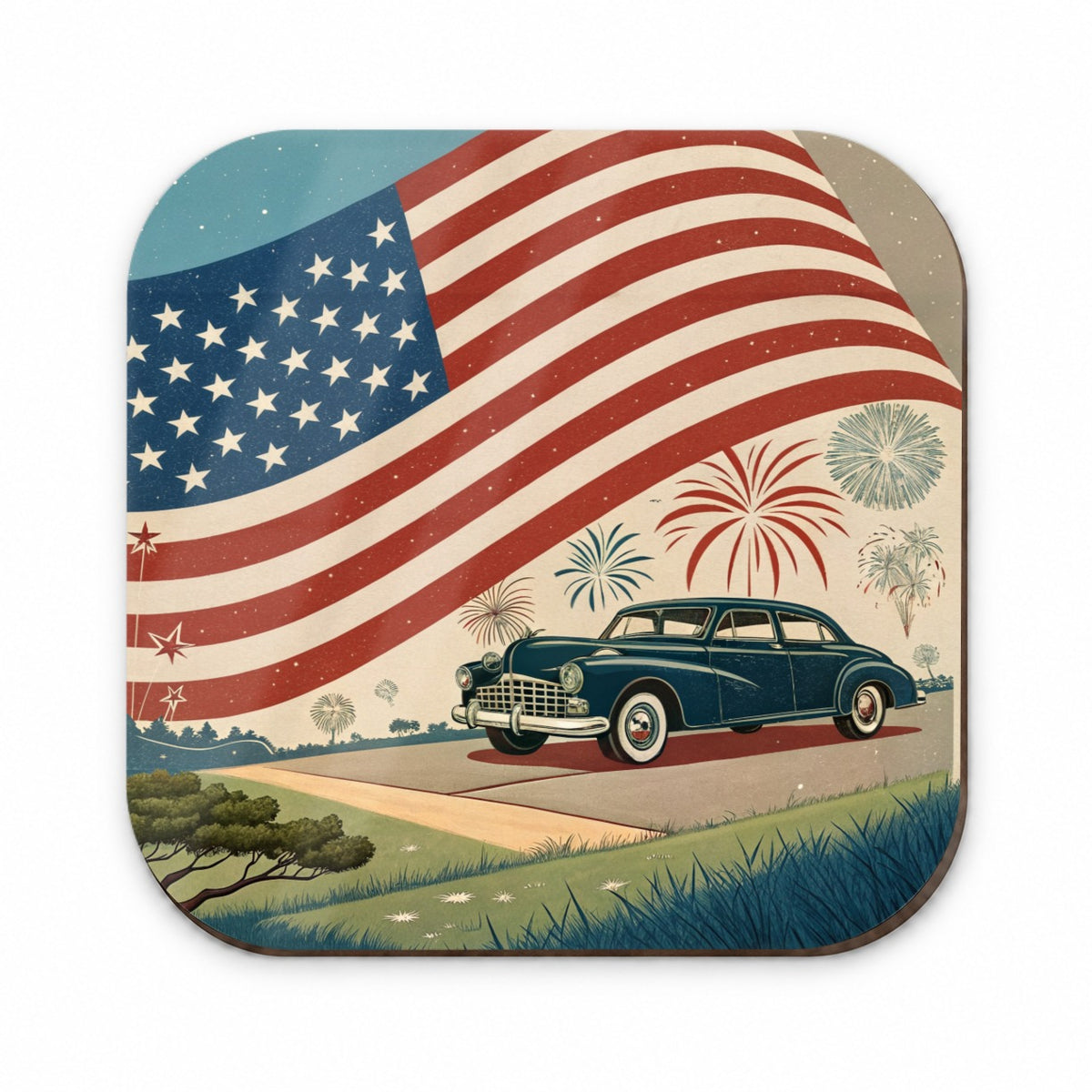 Classic USA Flag Celebration Patriotic Fridge Magnet