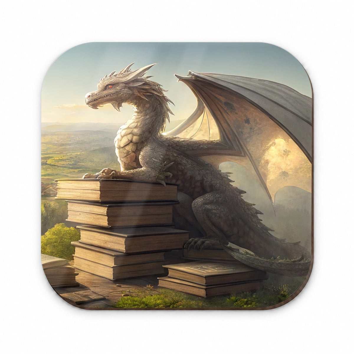Dragon Books Reading Mountaintop Fridge Magnet