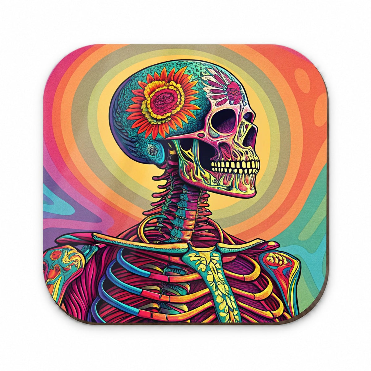 Halloween Psychedelic Skeleton Fridge Magnet