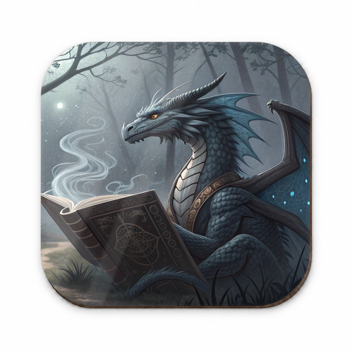 Misty Dragon Reading Book Fridge Magnet
