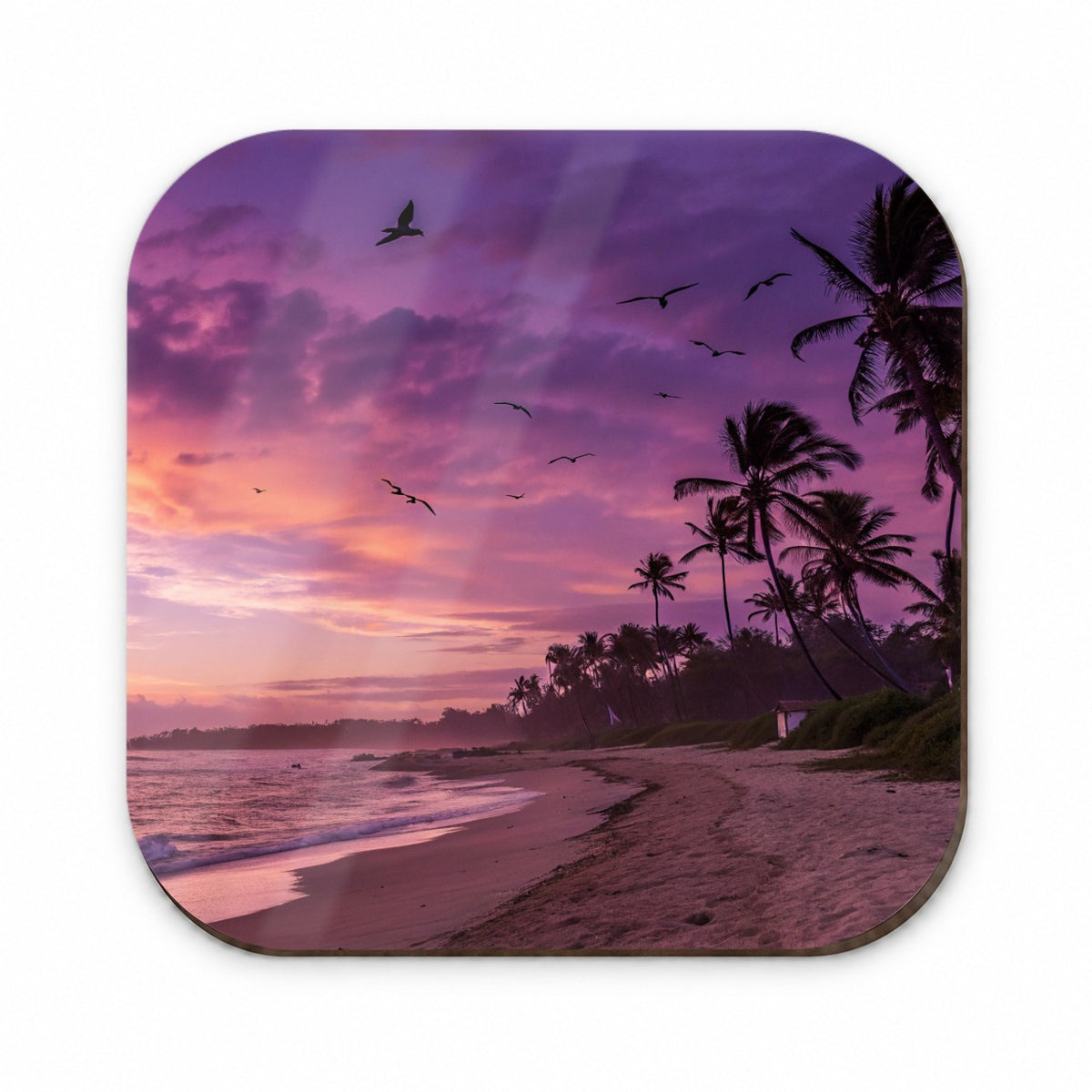 Purple Sunset On Beach Fridge Magnet