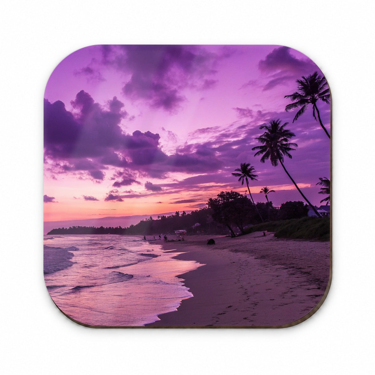 Purple Sunset Seascape Beach Fridge Magnet