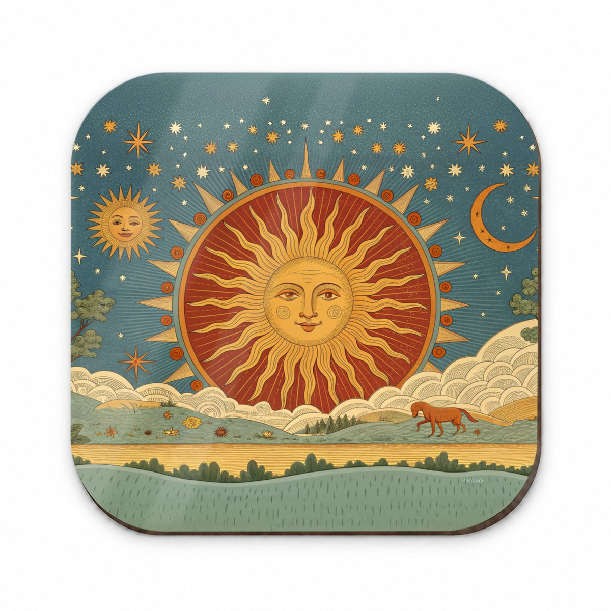 Radiant Sun Tarot Design Fridge Magnet