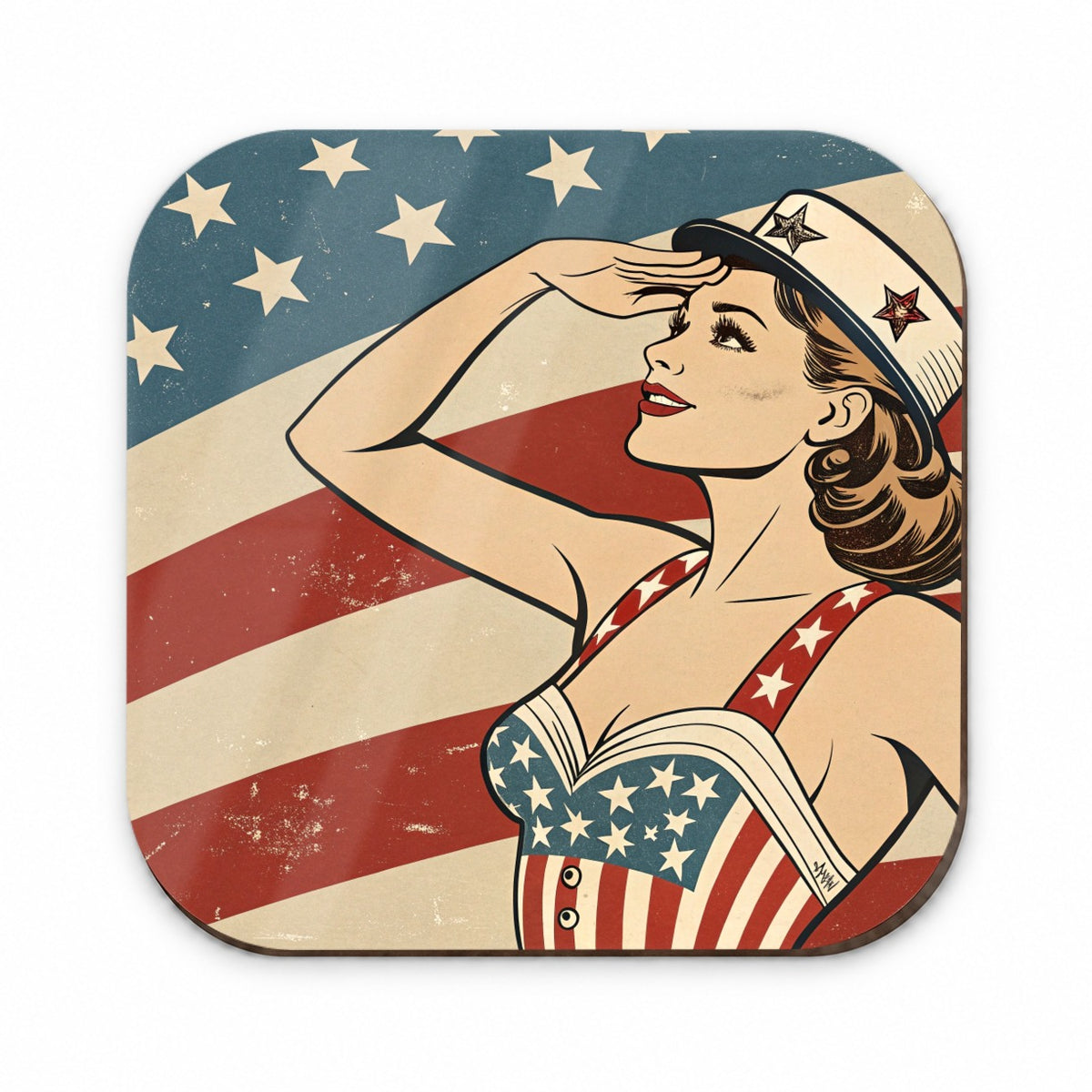 Retro Patriotic Sailor Pinup USA America Fridge Magnet