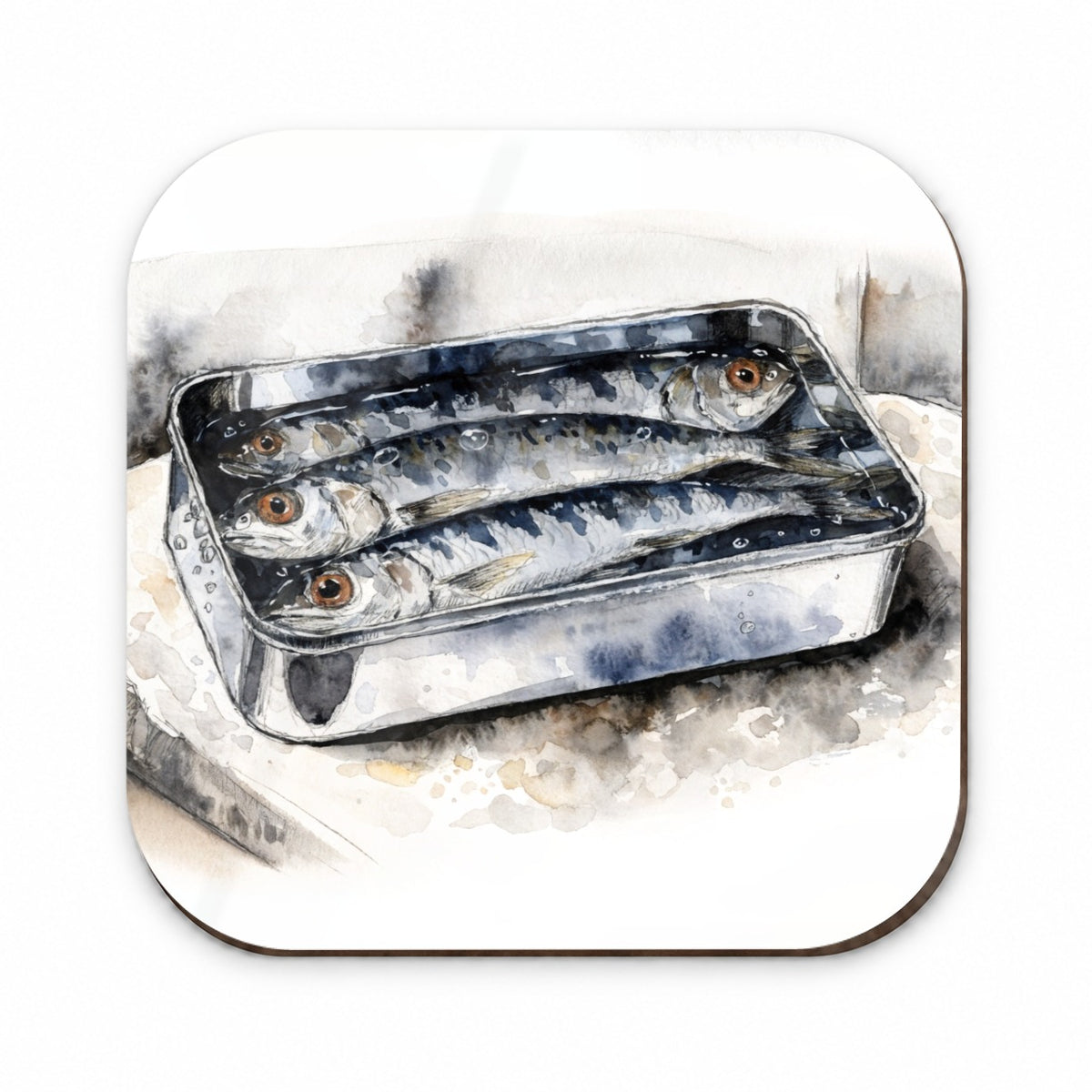 Sardines Fish In Tin Watercolor Fridge Magnet