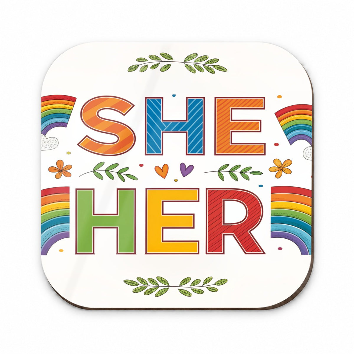 She Her Rainbow Pride Fridge Magnet