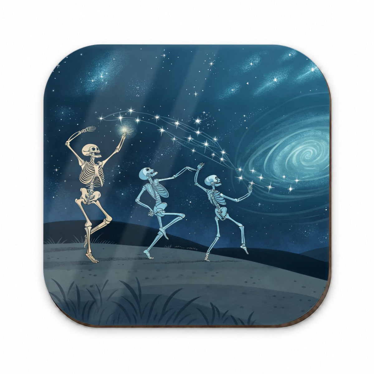 Skeleton Moon Dance Halloween Fridge Magnet