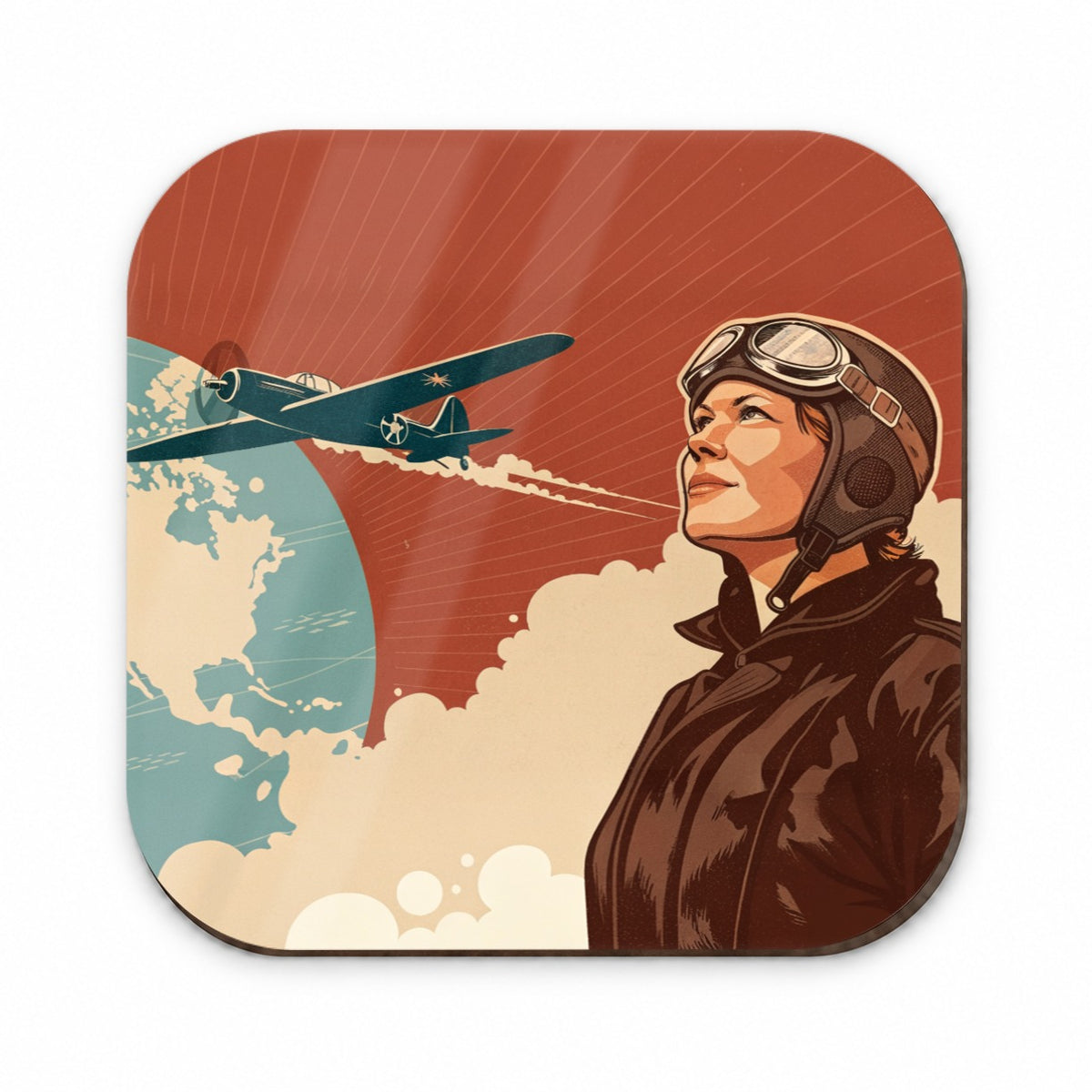 Vintage Amelia Earhart Aviation Travel Fridge Magnet