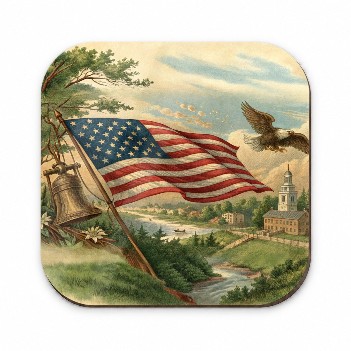 Vintage American Eagle Flag Fridge Magnet