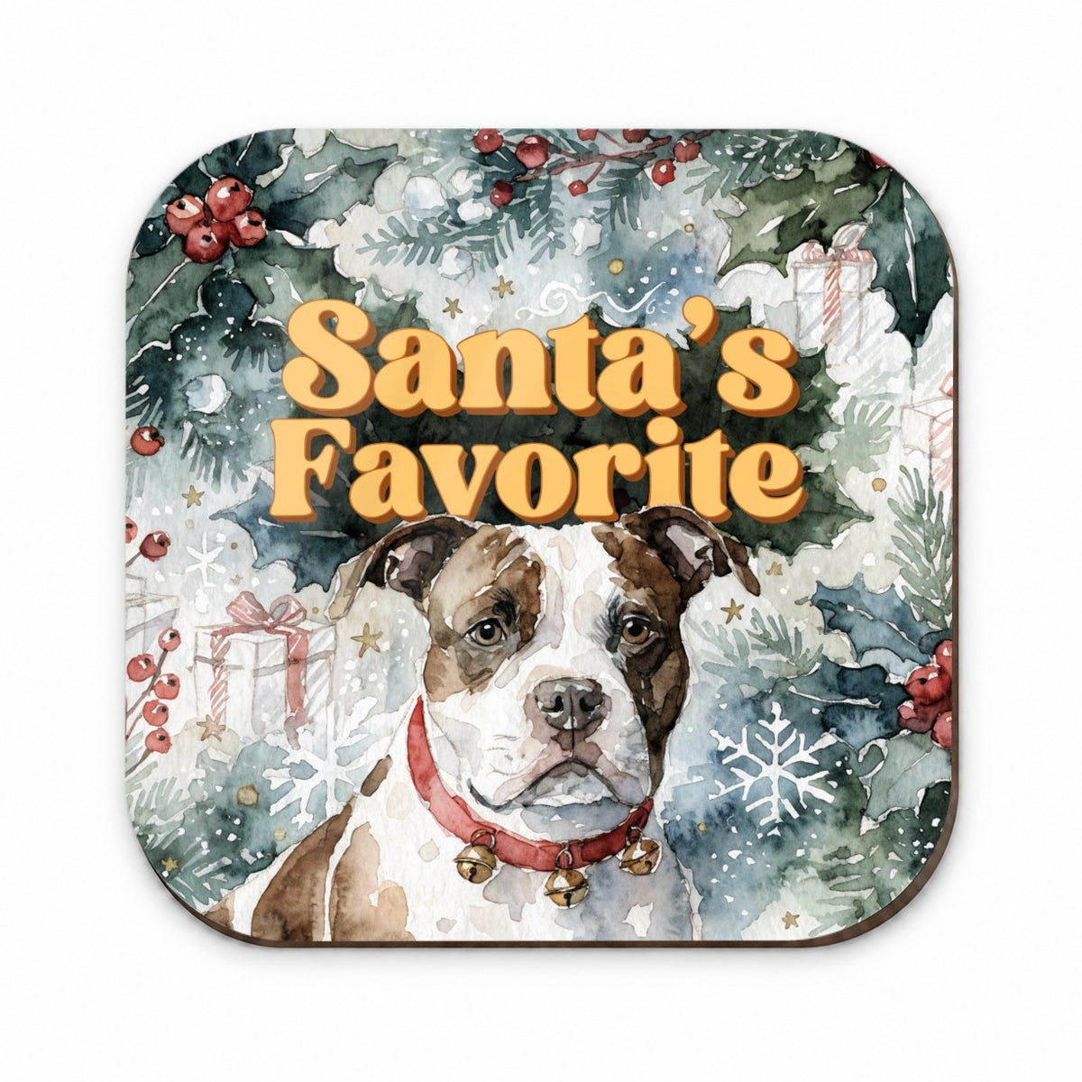 American Staffordshire Terrier Christmas Santa's Favorite Fridge Magnet