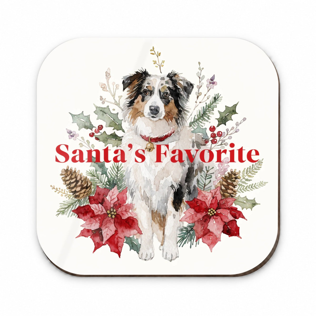 Australian Shepherd Dog Christmas Santa's Favorite Fridge Magnet