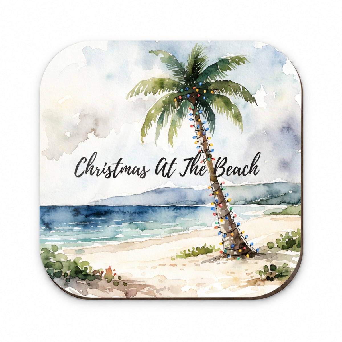 Christmas At The Beach Palm Tree Fridge Magnet