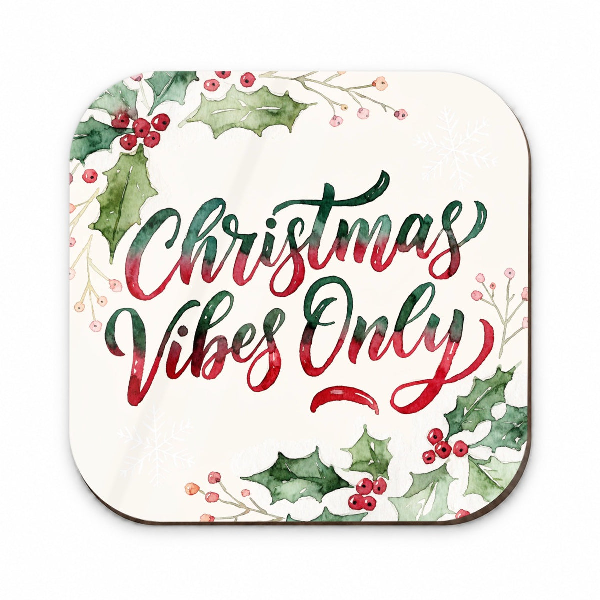 Christmas Vibes Only Script Fridge Magnet