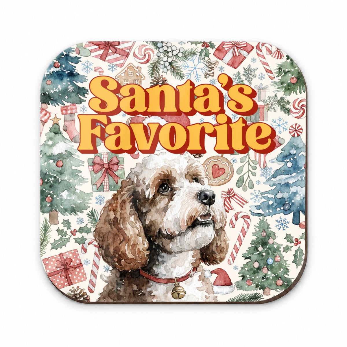 Cockapoo Dog Christmas Santa's Favorite Fridge Magnet