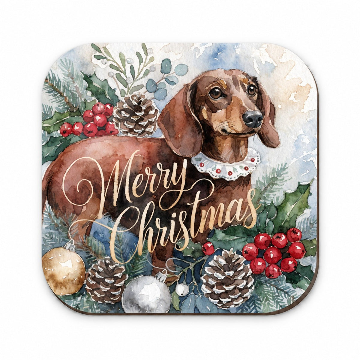 Dachshund Dog Merry Christmas Fridge Magnet