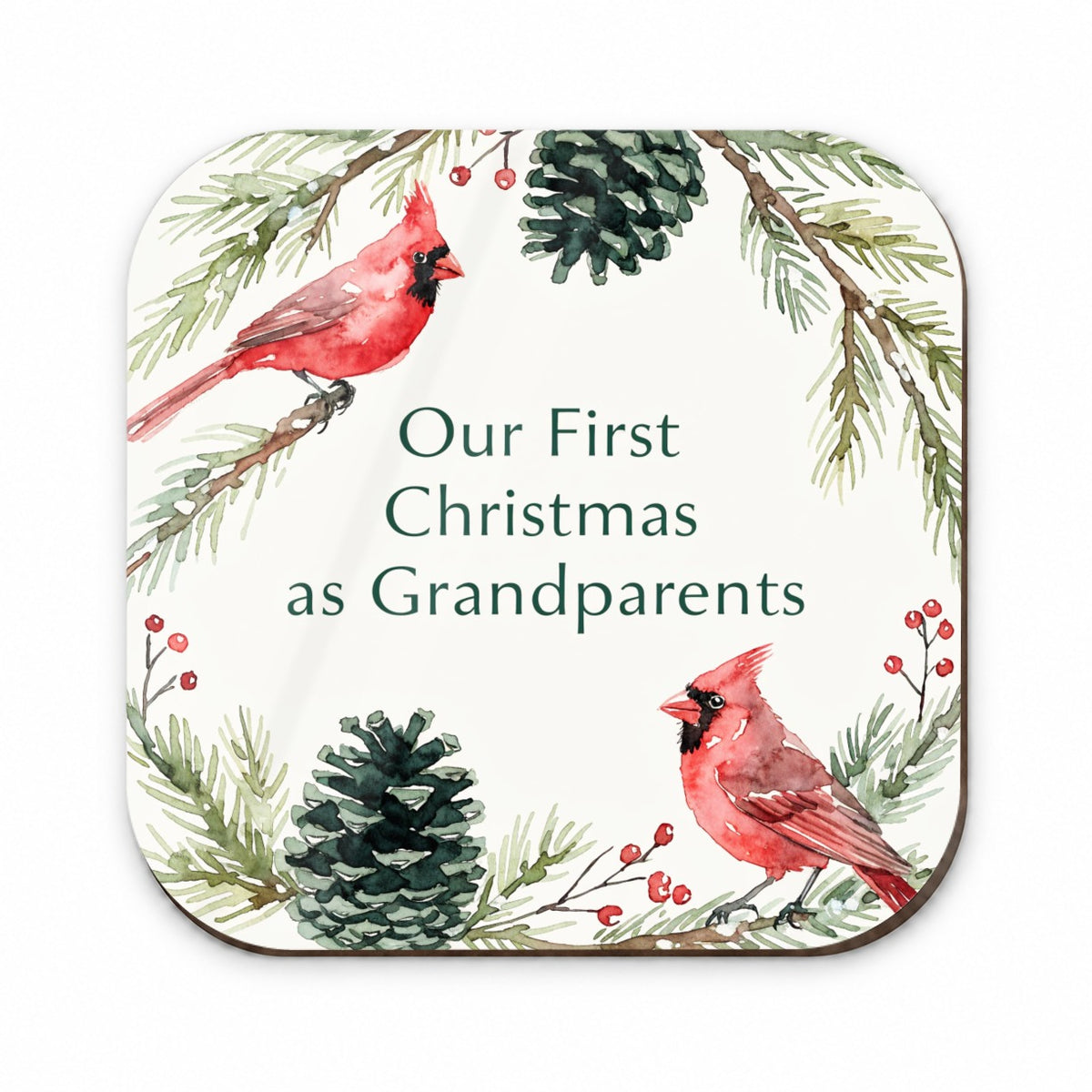 First Christmas As Grandparents Cardinal Birds Fridge Magnet
