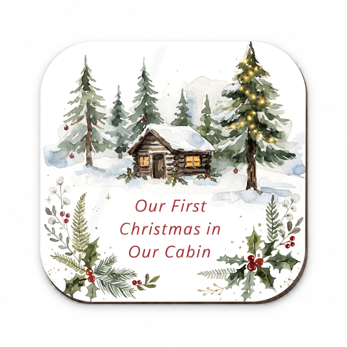 First Christmas In Our Cabin Cute Fridge Magnet