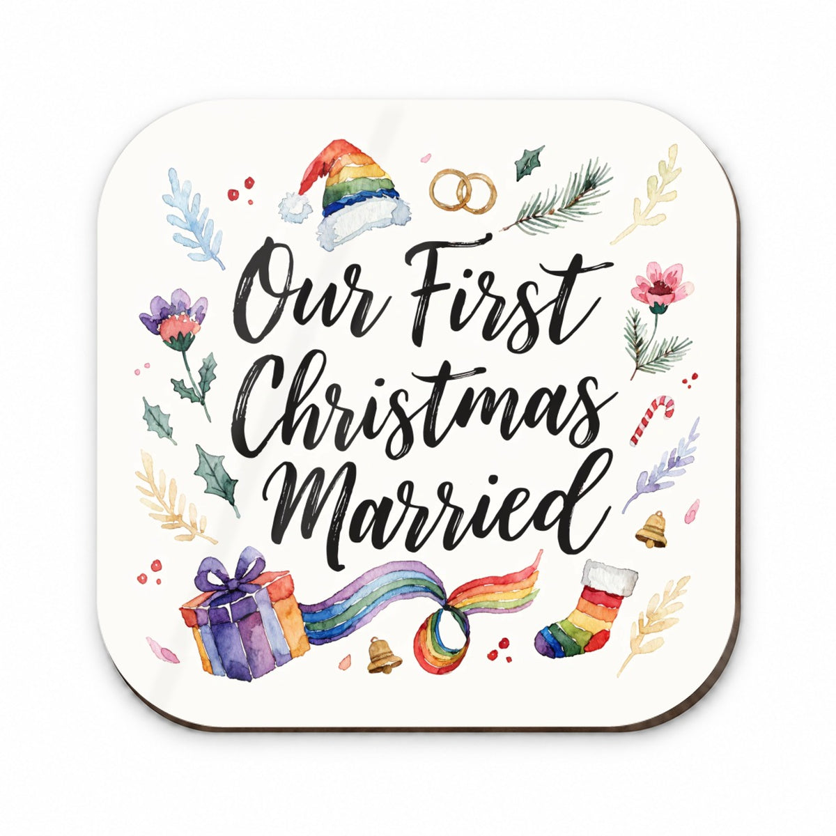 First Christmas Married Wedding Pride LGBTQ Fridge Magnet