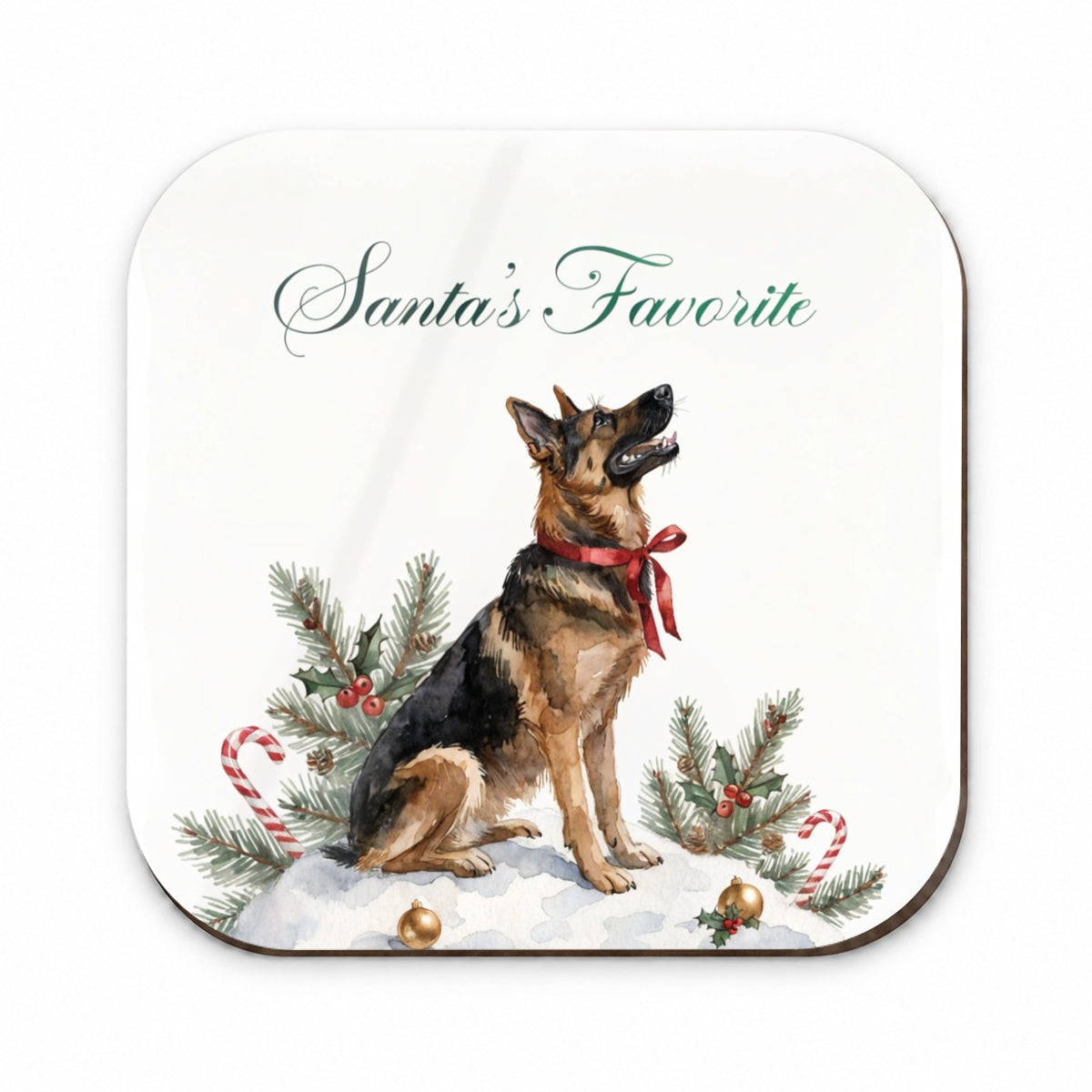 German Shepherd Dog Christmas Santa's Favorite Fridge Magnet