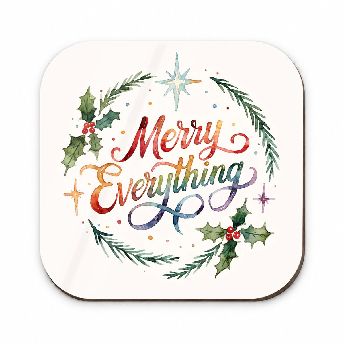 Merry Everything Christmas Colorful Fridge Magnet