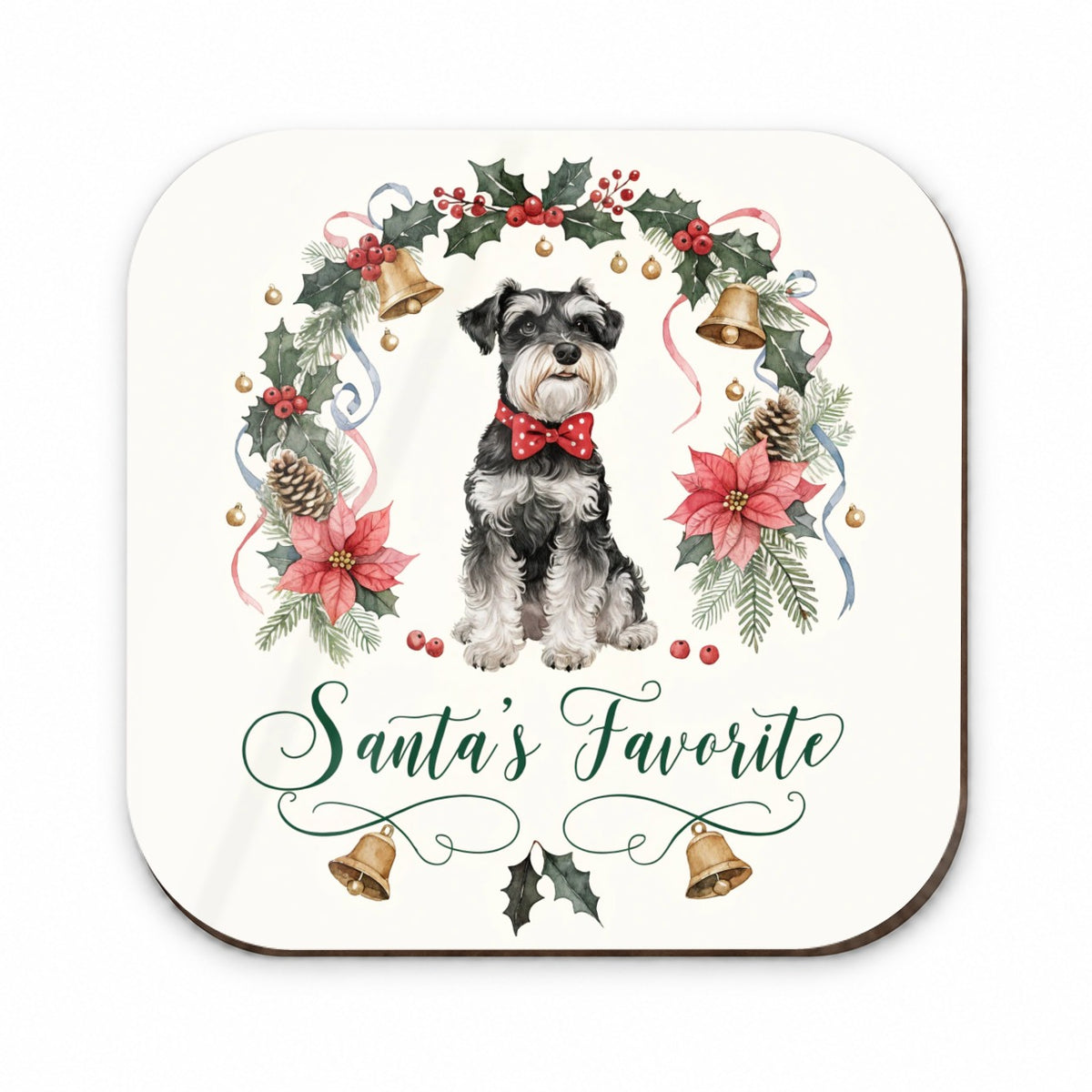Miniature Schnauzer Dog Christmas Santa's Favorite Fridge Magnet