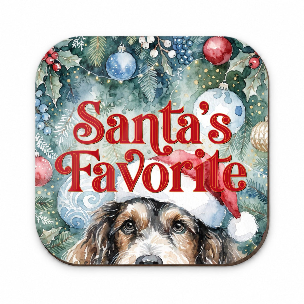 Mixed Breed Dog Christmas Santa's Favorite Fridge Magnet