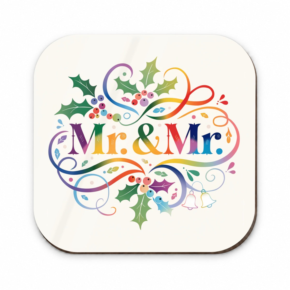 Mr and Mr Pride Gay Rainbow Christmas Elegant Fridge Magnet