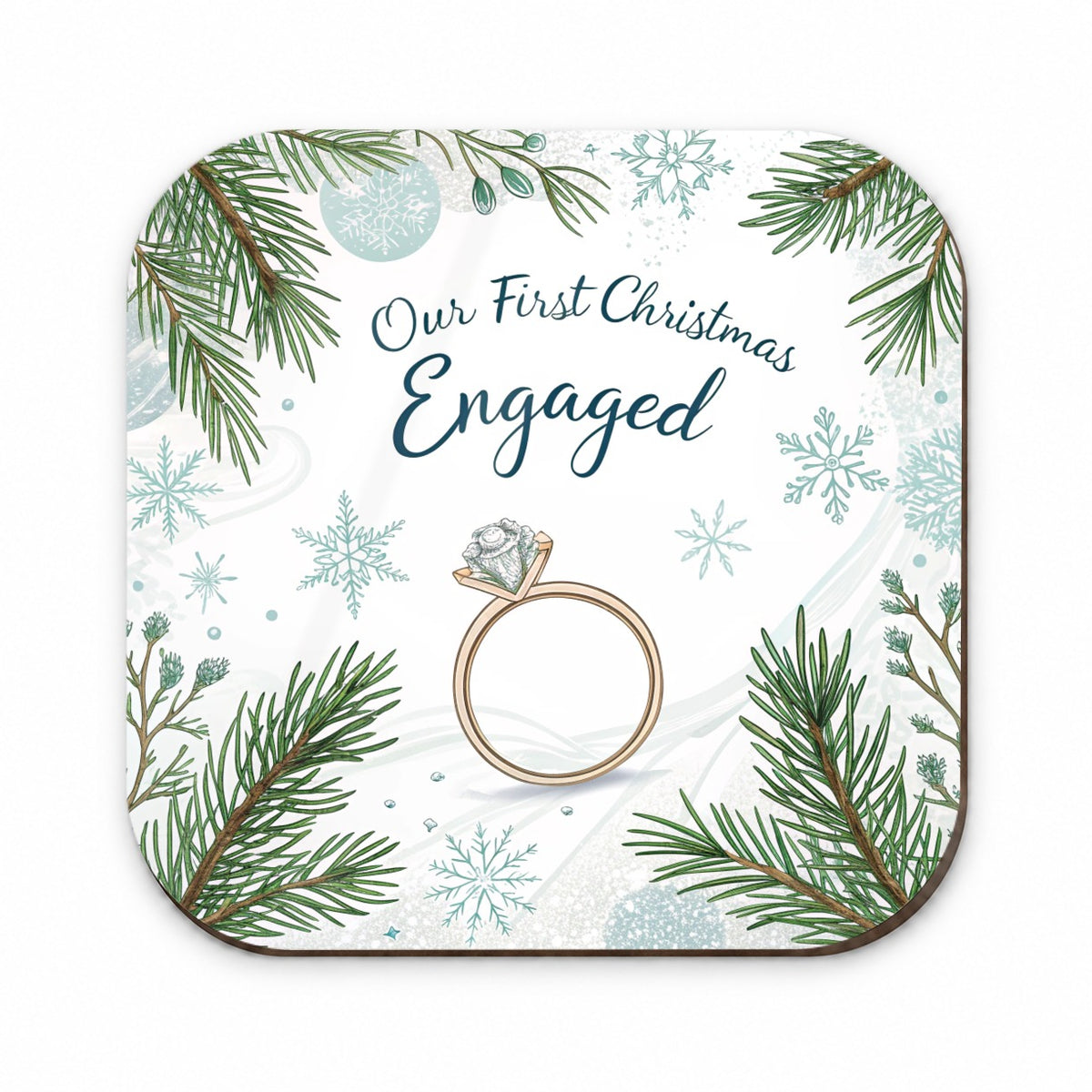 Our First Christmas Engaged Wedding Fridge Magnet