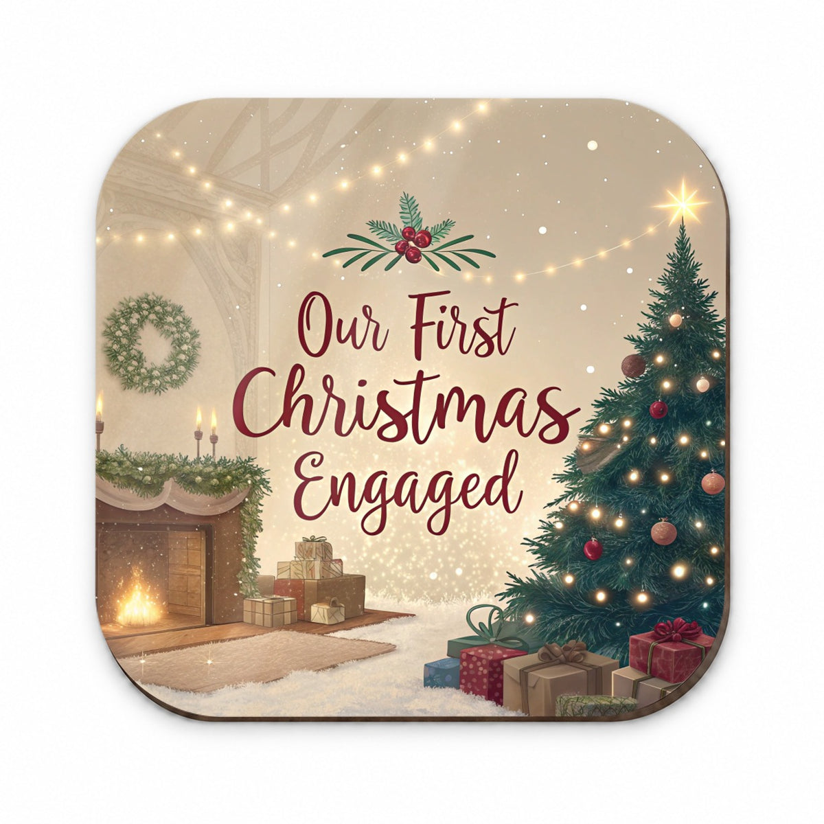Our First Christmas Engaged Fridge Magnet