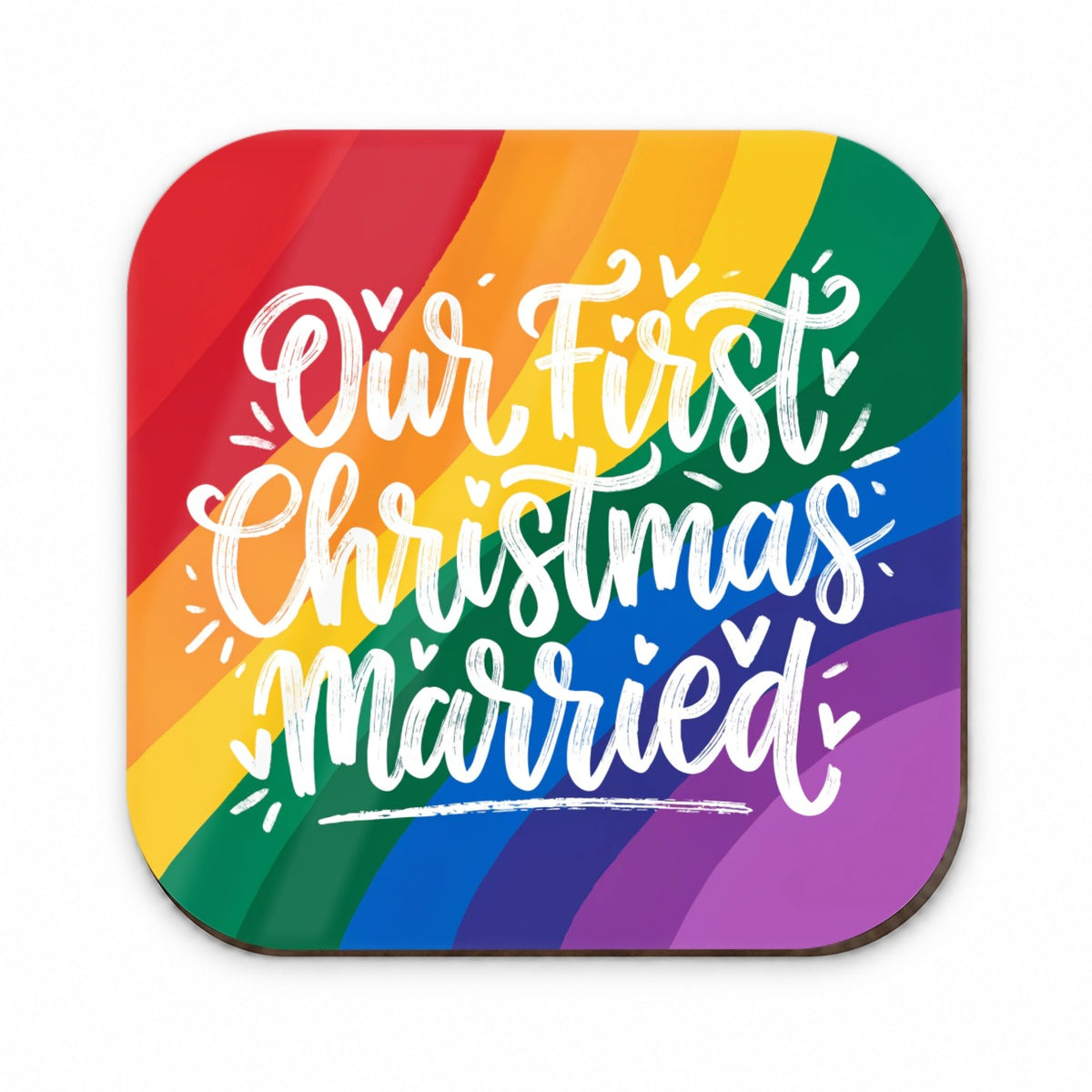 Our First Christmas Married LGBTQ Pride Rainbow Fridge Magnet