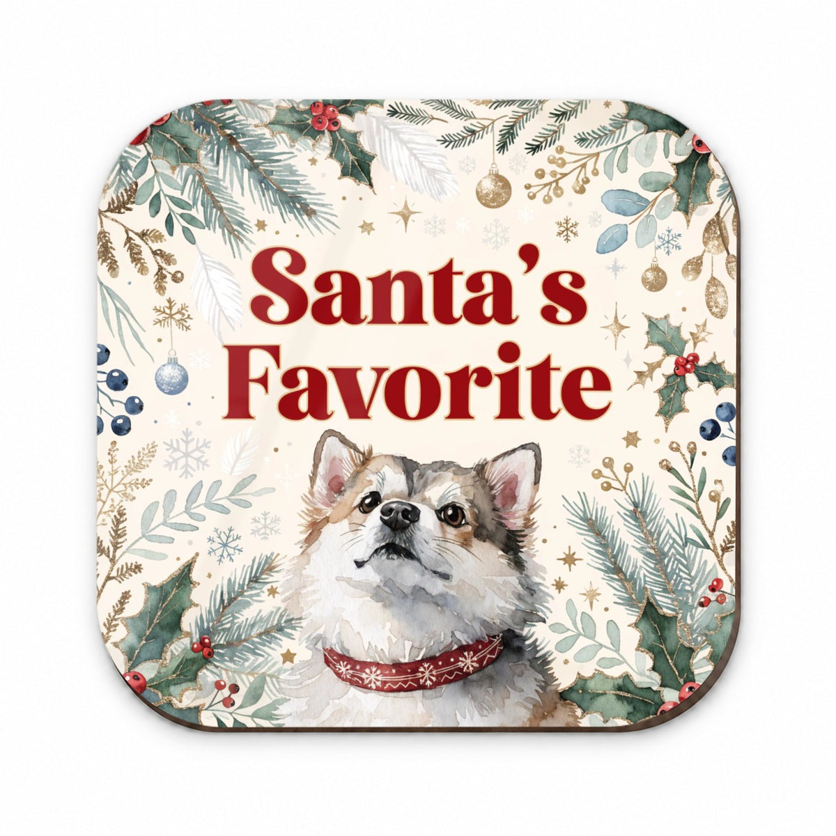 Pomsky Dog Christmas Santa's Favorite Fridge Magnet