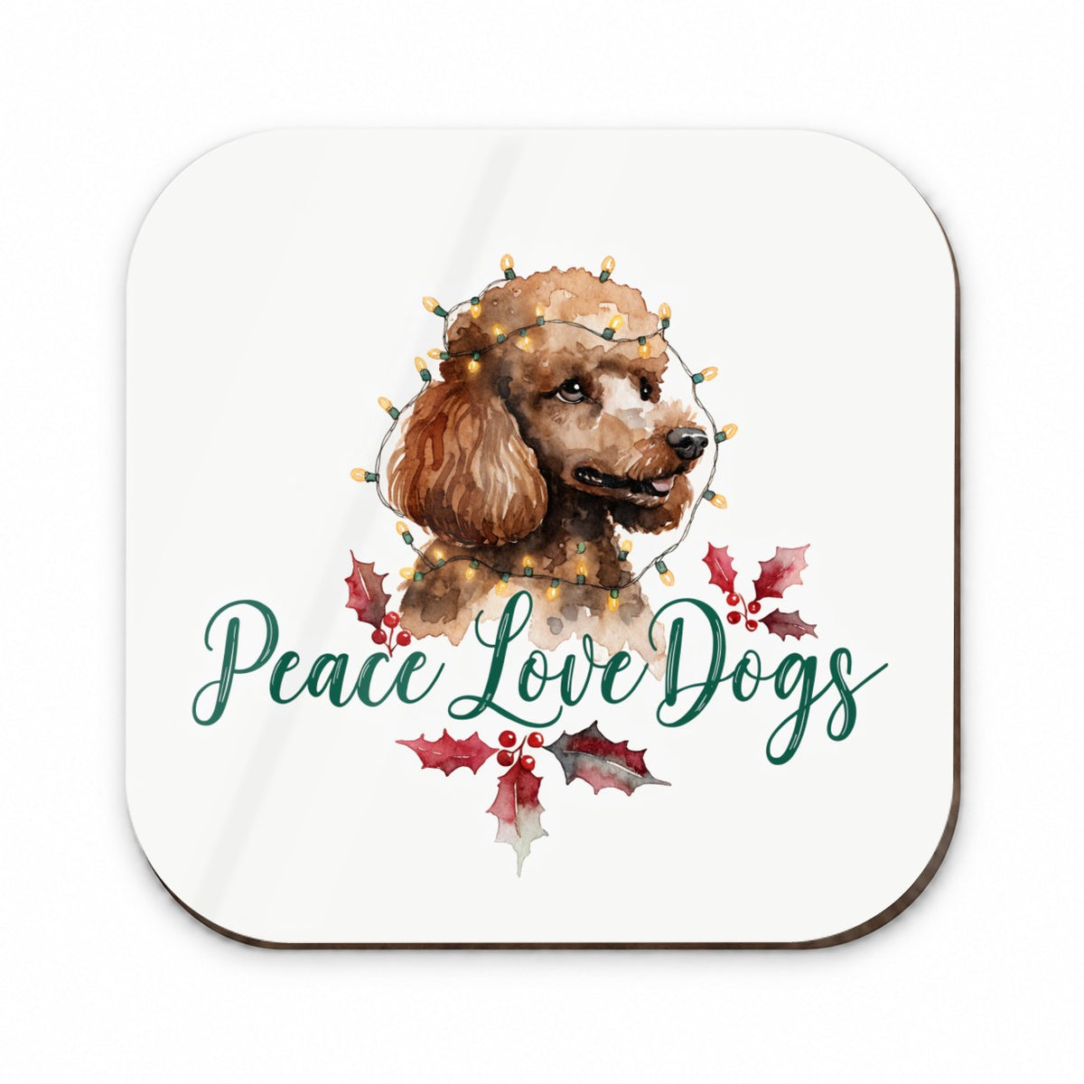 Poodle Christmas Peace Love Dogs Fridge Magnet