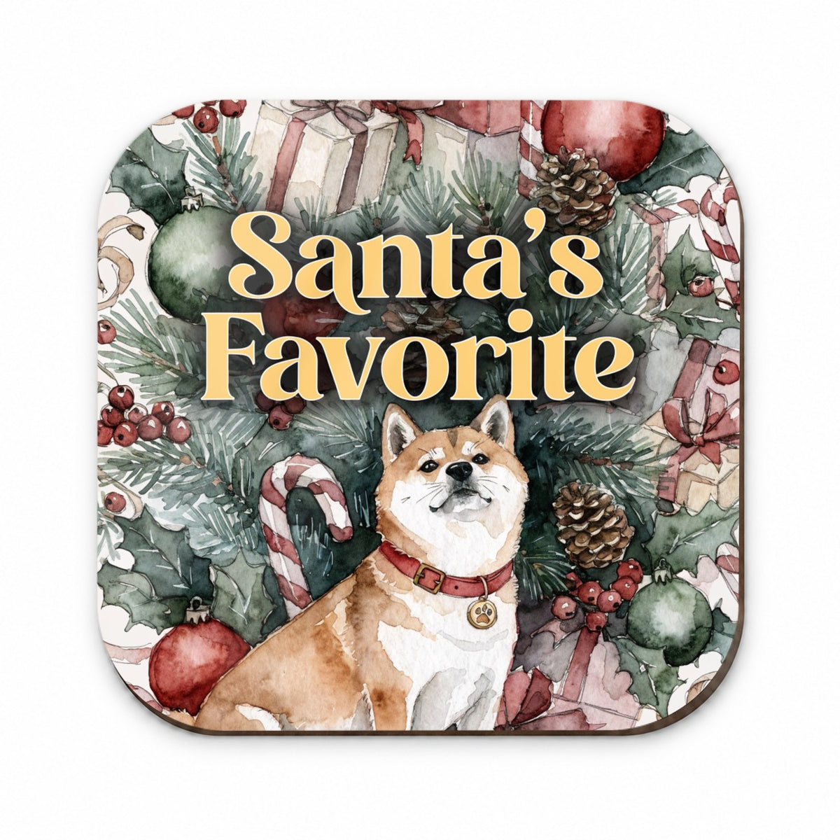 Shiba Inu Dog Christmas Santa's Favorite Fridge Magnet