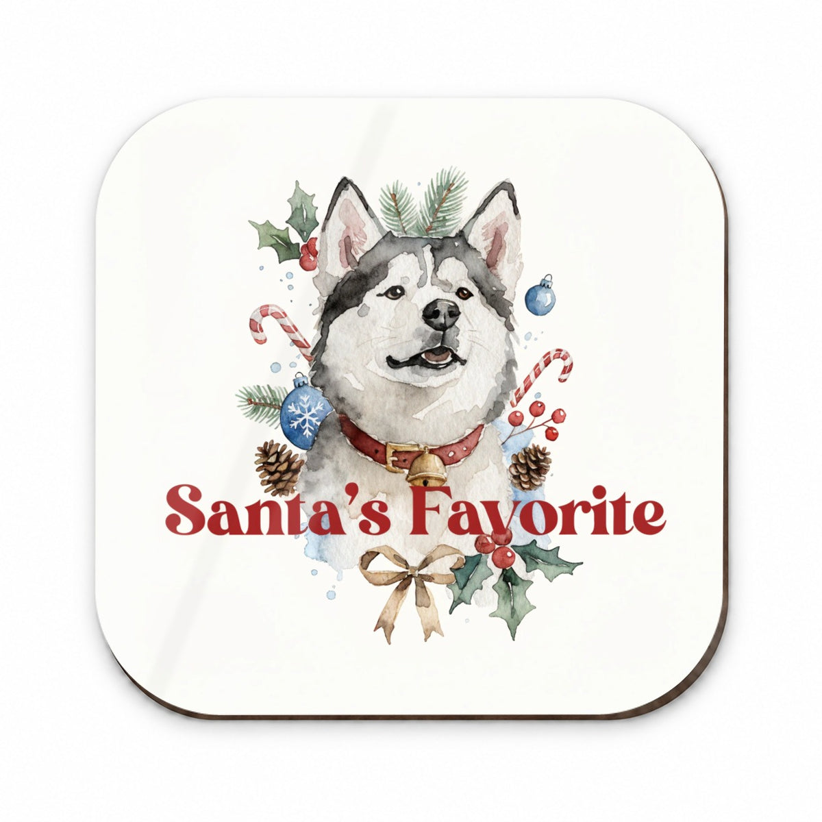 Siberian Husky Dog Christmas Santa's Favorite Fridge Magnet