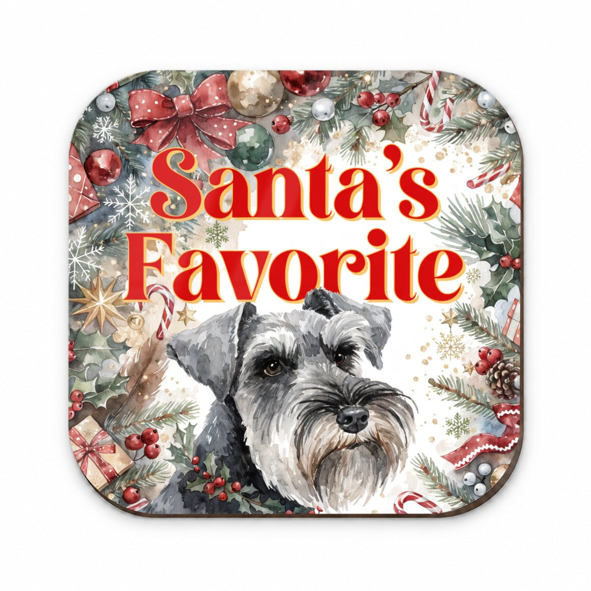 Standard Schnauzer Dog Christmas Santa's Favorite Fridge Magnet