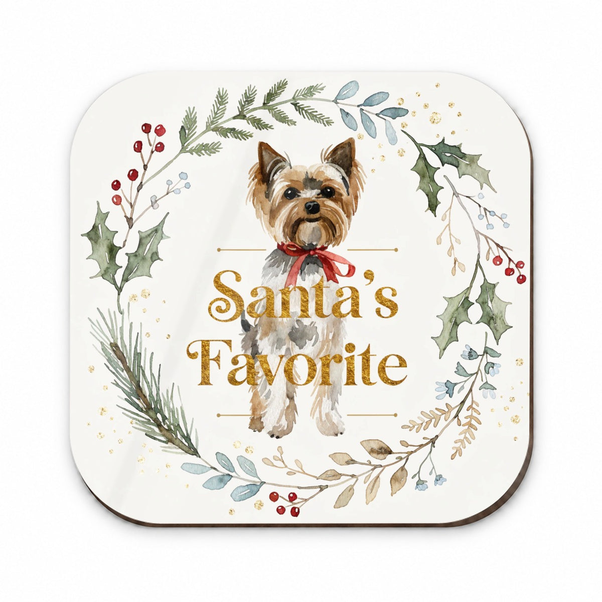 Yorkshire Terrier Yorkie Dog Christmas Santa's Favorite Fridge Magnet