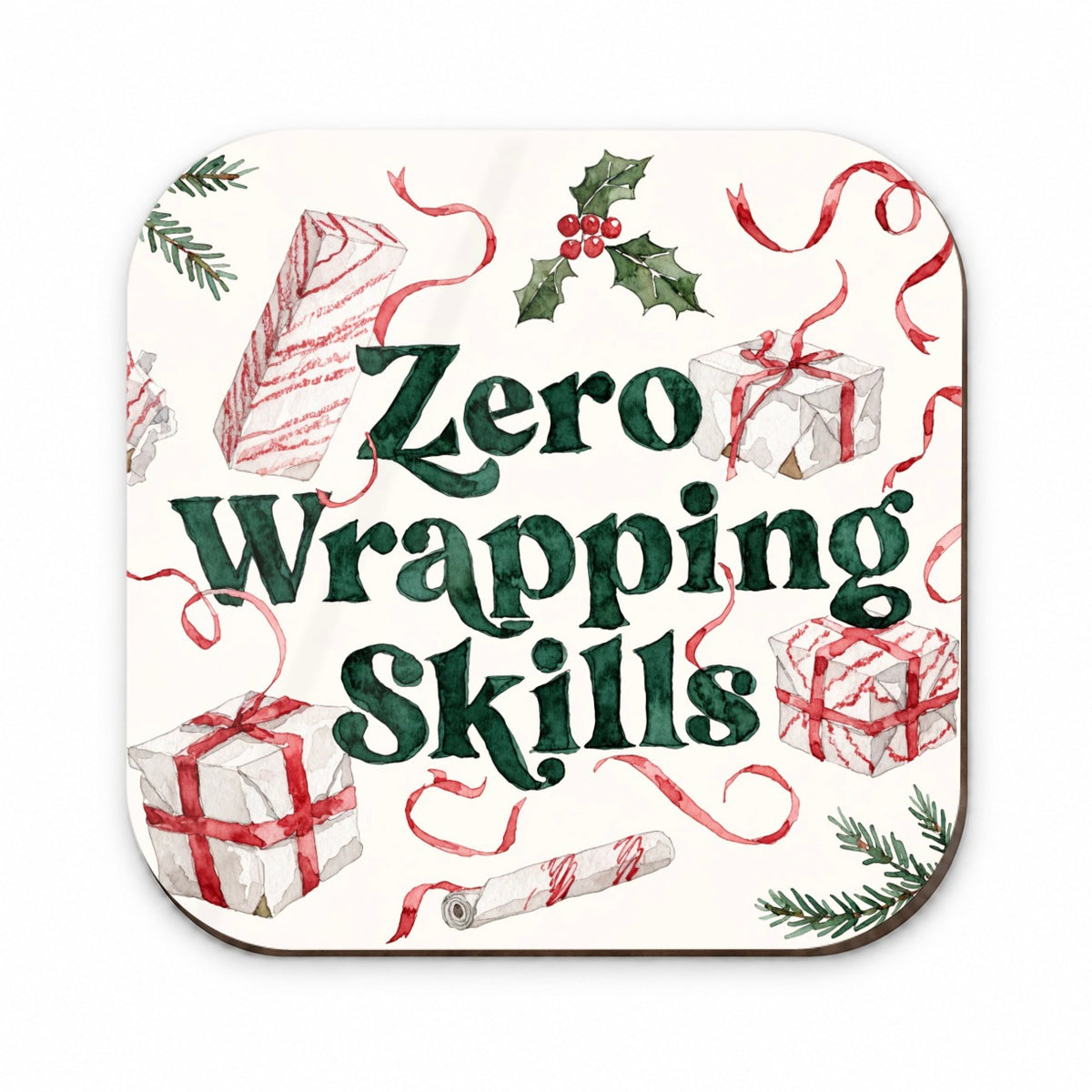 Zero Wrapping Skills Christmas Funny Red Green Fridge Magnet